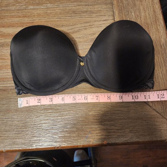 Natori Pure Luxe Strapless Contour Underwire Bra NWT Black 34D - Picture 3 of 14